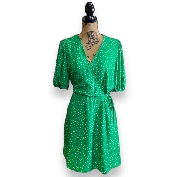 Green Mini Wrap Dress Women’s Size Medium Target A New Day - Picture 2 of 8